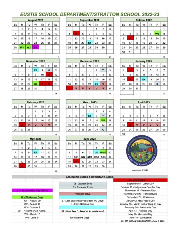 Stratton Calendar 2022 / 2023 – Stratton School